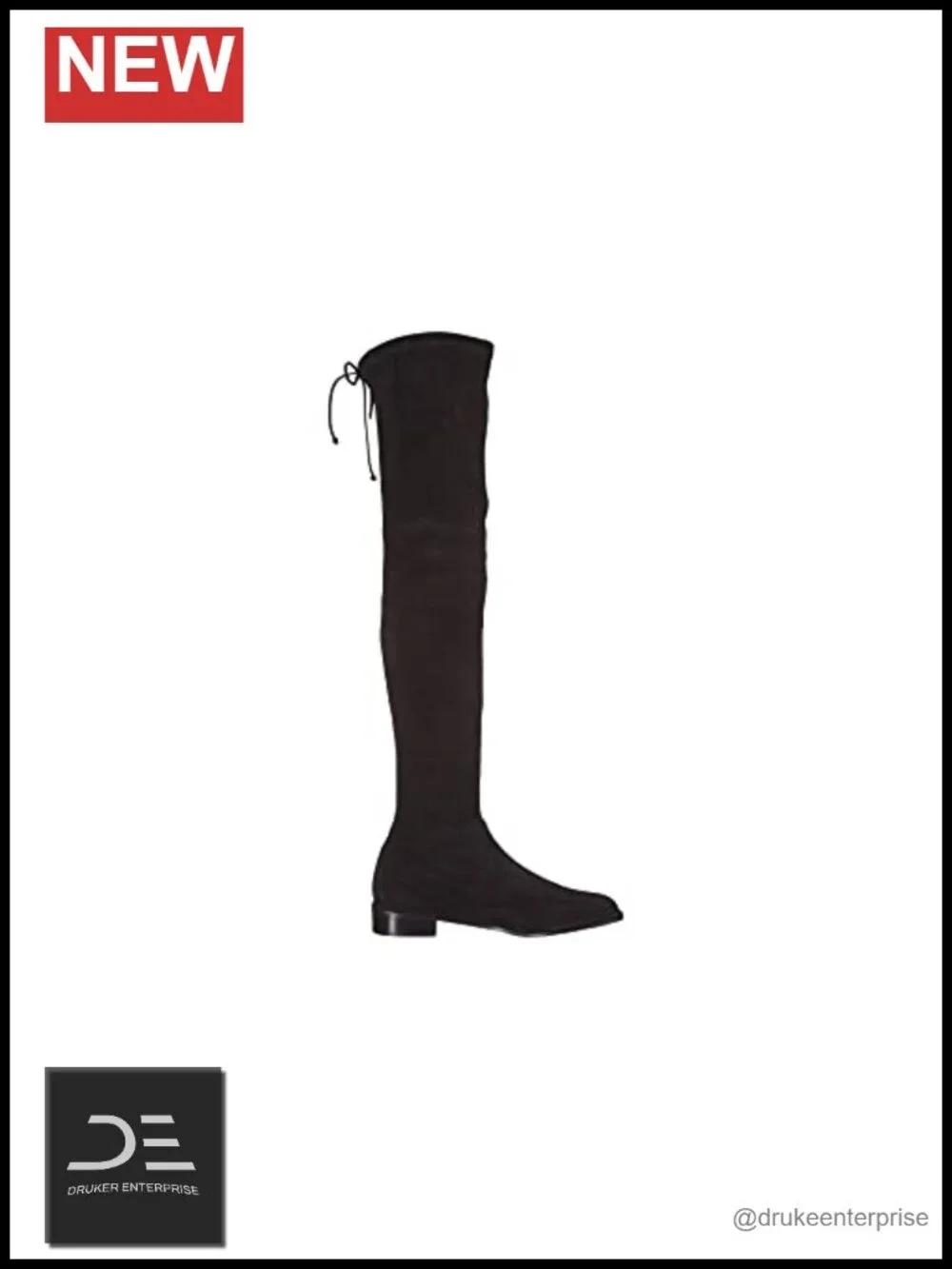 Over the Knee Boots, 16in Shaft, Low Heel, Suede, Pull-On, Block Heel
